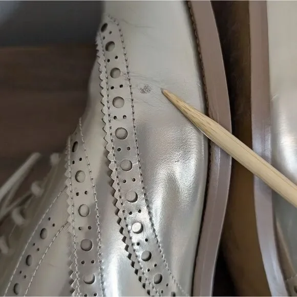 Botkier Preppy Gold Metallic Academia Menswear Wingtip Oxford Loafers 9.5 - Picture 11 of 16